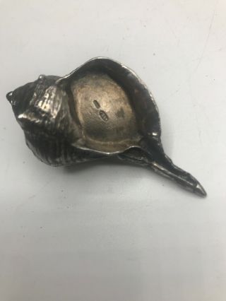 Antique 800 Silver Conch Shell Snuff Trinket Box 28 Grams 3