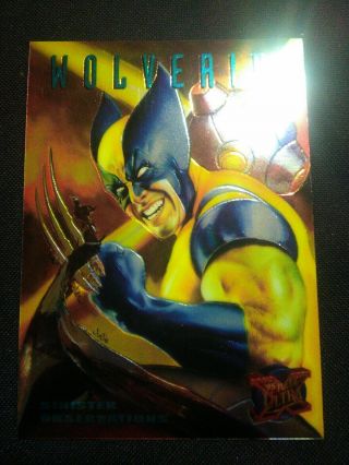 Wolverine 1995 X - Men Fleer Ultra Sinister Observations Chrome Insert Card 10
