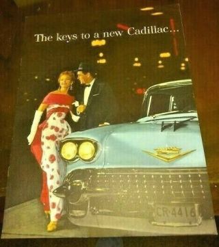 Cadillac 1958 " The Keys To A Cadillac.  " Sales Brochure W/original Envelop