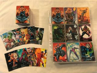 1992 Skybox Marvel Masterpieces Trading Card Master Set W/ 2 Chase Set See Desc