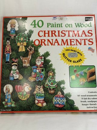 Vintage Craft House Never Opened 40 Paint On Wood Christmas Ornaments