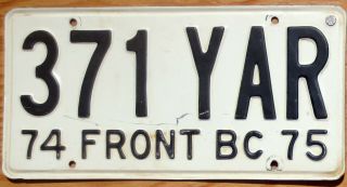 1974 1975 Baja California Mexico License Plate Number Tag - $2.  99 Start