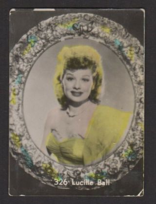 Lucille Ball - 1949 Vintage Belgian Chewing Gum Movie Star Gum Card 326