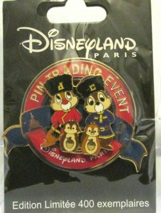 Disneyland Paris Dlp Chip Dale Christmas Doll Pin Trading Event Le Moc Htf Pin