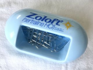 Very Rare Zoloft Pfizer Pharmaceutical Collectible Magnetic Paper Clip Holder