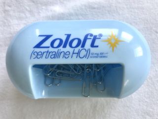 VERY RARE ZOLOFT Pfizer PHARMACEUTICAL Collectible Magnetic Paper Clip Holder 3