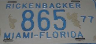 Rickenbacker Causeway Key Biscayne 1977 Miami Florida license plate 2