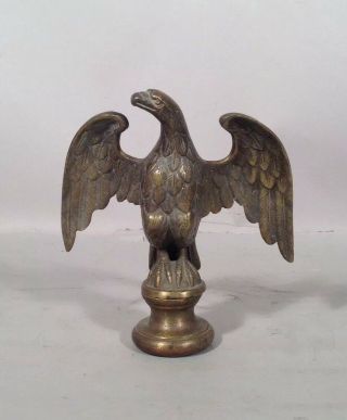 Antique Heavy Cast Brass Coffee Grinder Eagle Finial Large Size For Floor Model