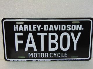 Vintage Harley Davidson Motorcycles Advertising Sign Fatboy License Plate $9.  95