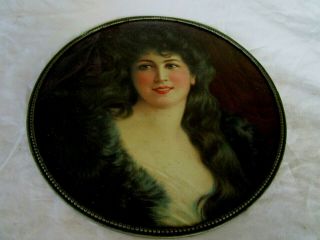 Antique Victorian Cook Stove Flue Cover Lady