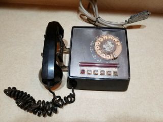 Vintage Gte Model 186d Black Multi Line Rotary Telephone