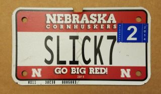 2014 Nebraska Corn Huskers Motorcycle License Plate College Ne 14 Vanity