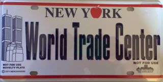 World Trade Center License Plate Vintage Nyc 9/11 - Rare 15 - 20 Years Old