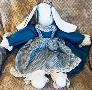 Huge Fancy Dress Plush Easter Bunny Rabbit Doll Blue Clothes Decor Room Bbb