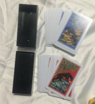 Set Of 2 Vintage Kem Plastic Playing Cards With Case,  Black Panther Design