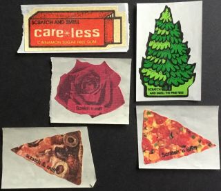 Set Of Vintage Stickers - Mello Smello - Scratch & Sniff Assortment - Awesome