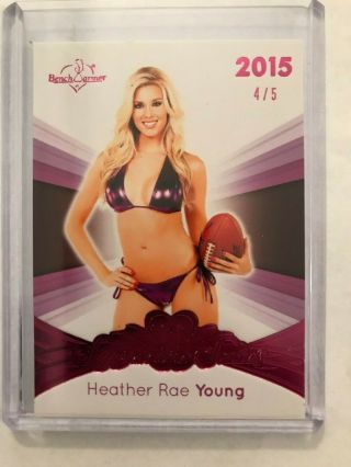 2015 Benchwarmer Signature Series Premium Base Pink Foil Heather Rae Young 4/5
