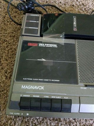 Vintage Magnavox D7549 Alarmclock Phone Answering Machine Battery Backup 2