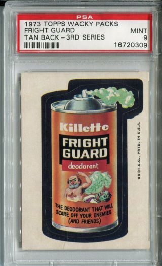 1973 Wacky Packs Series 3 Tb Fright Guard Psa 9