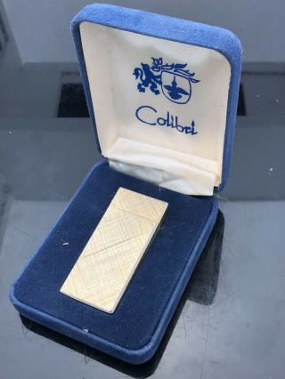 Vintage Colibri Gold Plated Butane Lighter With Display Case