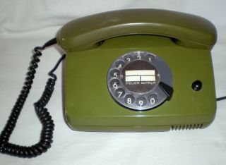 Vintage Desk Dial Rotary Phone Siemens Green Telephone Rare Art Deco Old