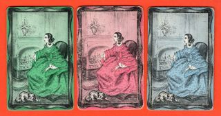 3 Single Swap Playing Cards Sweet Young Girl & Dog Ladies Set X 3 Vintage