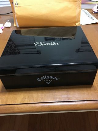Cadillac Callaway Golf Gift Box Humidor 6 Balls Hygrometer Cigar Cutter Black