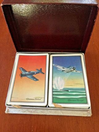 Vintage Wwii Grumman Aircraft F6f Hellcat & Tbf Avenger Playing Cards