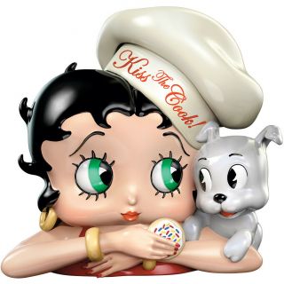Betty Boop Kiss The Cook Cookie Jar - Handpainted Stoneware And Lead -
