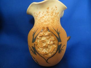 Rare Hand Formed Zuni Lizard And Toad Pottery Bowl Deldrick & Lorenda Cellicion