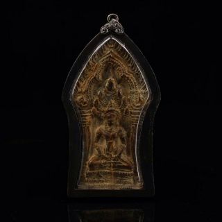 Chinese Tibetan Buddhism Old Copper Handmade Buddha Brand Amulet Pendant