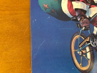 Vtg Schwinn Phantom Santa Claus Bicycle Print Sign Bike Christmas 80’s 5