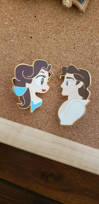 Disney Belle And Prince Profile Fantasy Pin