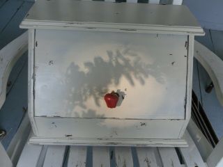 Vintage Old Large Bread Box Painted White Farmhouse//shabby Chic