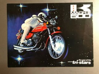 1972 Kawasaki Mach Iii 500 Showroom Advertising Sales Folder,  Brochure Rare