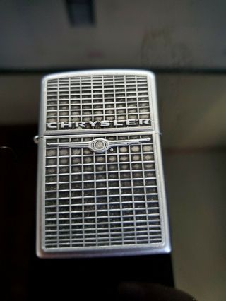 2007 Zippo Lighter - Chrysler Grill Badge Logo Emblem - Satin Chrome Finish