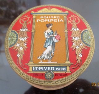 Vintage Collectable Piver Powder Pompeia Box Paris France Full Cuivre Rose