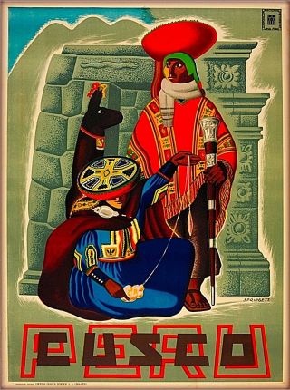 Peru Incas Machu Picchu Cusco Cuzco South America Vintage Travel Poster Print 2