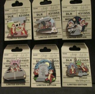 disney - Chip and Dale SEt of 6 LE 1800 PINS 8
