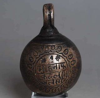 Antique Mandala Mantra Old Brass Bell Tibetan Ethnic Auspicious Ritual Pendant