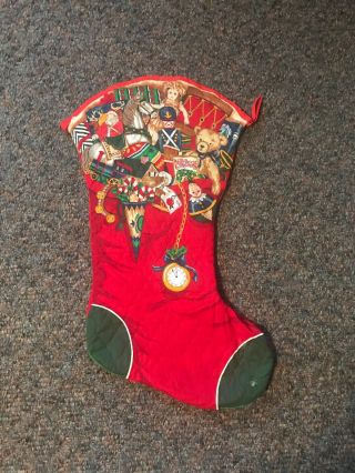 Extra Large Vintage Quilted Christmas Stocking 33” 4
