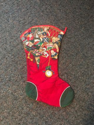 Vintage Quilted Christmas Stocking 33” 3