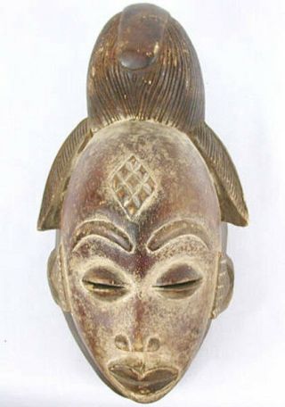 Antique Primitive Aboriginal African Punu Carved Wood Maiden Spirit Mask Gabon