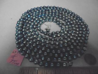 Christmas Garland Mercury Blue,  99 " Long,  5/16 " Beads,  6918 Vintage