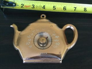 Vintage Cooper Thermometer Teapot/tea Kettle Wall Hanging Usa