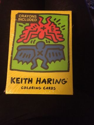 Vintage Keith Haring 10 Coloring Cards Envelopes Crayons Set 1993 Germany