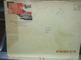 1931 Macktruck Ctlg " Mack In The Bottling Industry ",  Envelope - - Rare