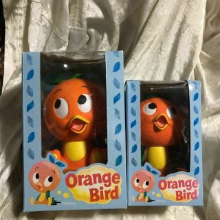 Disney Orange Bird Soft Vinyl Figure Doll Sofvi & Piggy Bank