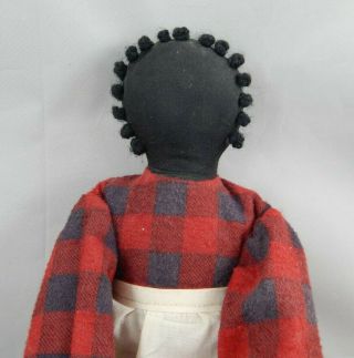 Vintage Handmade Faceless Black Americana Folk Art Cloth Doll Homespun Clothes 2