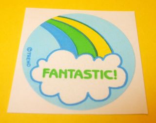 Vtg 80s Trend Scratch & Sniff Matte Sticker Fantastic Rainbow Rain Scent Rare